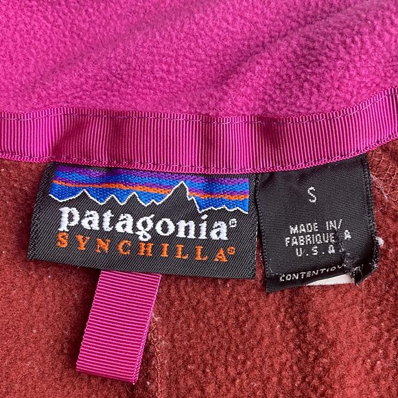Patagonia Chicory Red Synchilla Fleece Zipper Vest - Picture 7 of 9